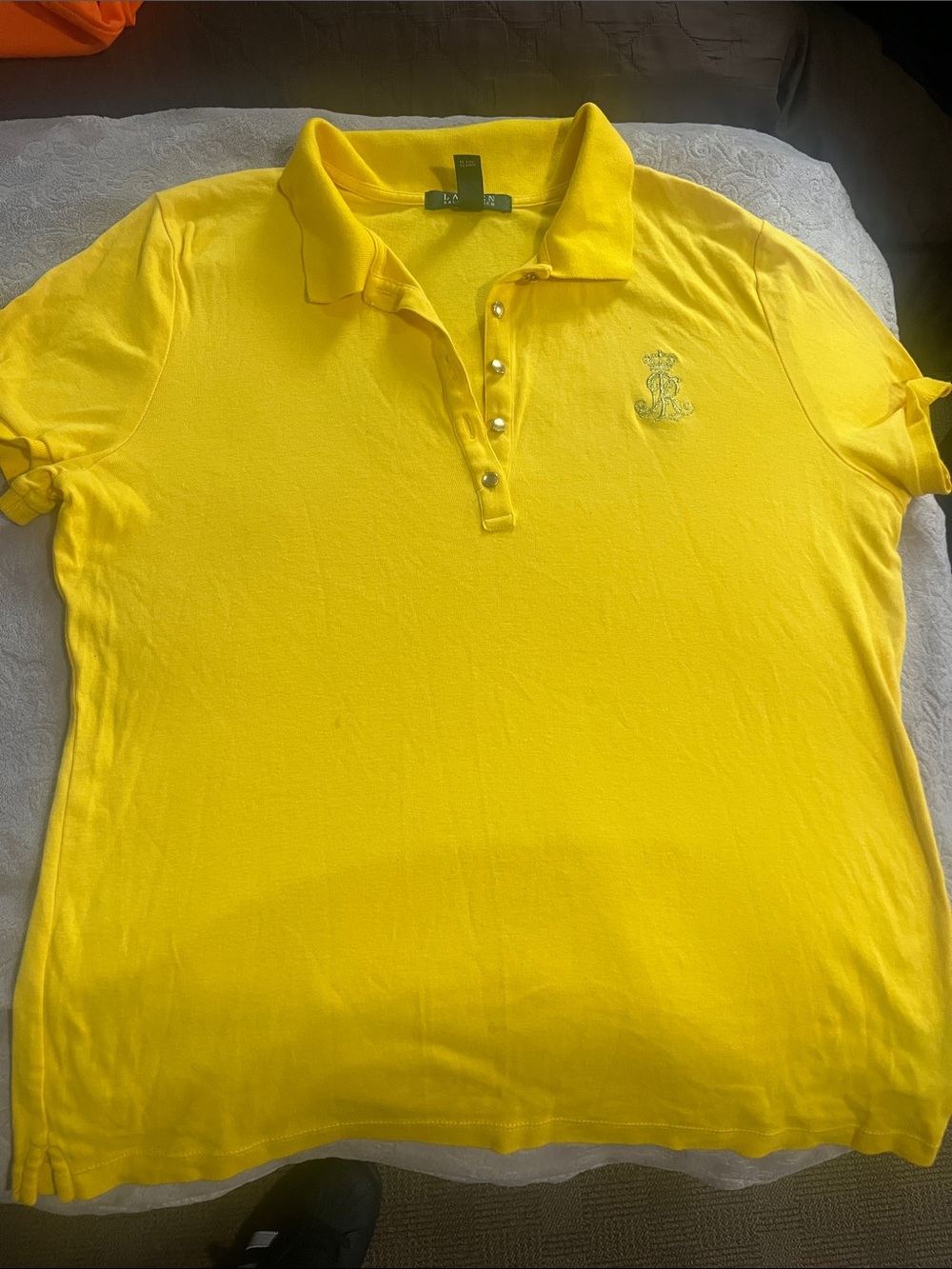 Ralph Lauren Yellow Polo with Gold Buttons